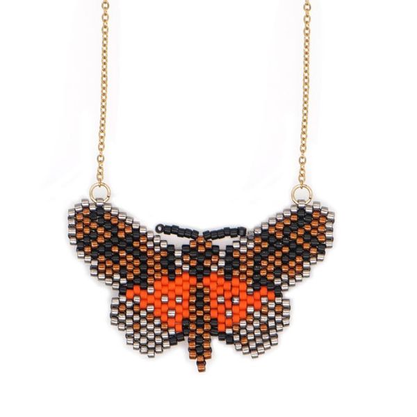 Collares colgantes Go2Boho Collar de mariposa para mujeres Joyería tejida hecha a mano Collier Joyería de moda Regalo Niña Niños Colgante