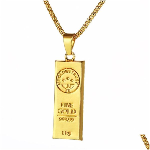 Pendentif Colliers Or Bar Collier Saint Valentin Cadeau Métal Hip Hop Mode Bijoux Accessoires Drop Delivery Pendentifs Dh6F7