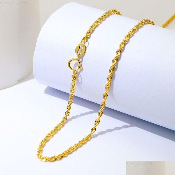 Anhänger Halsketten Goldkette Designs für Damen Au750 18 Karat 1,5 mm Großhandel 18 Karat massive Seilhalskette Drop Delivery Schmuck Anhänger Ot14G