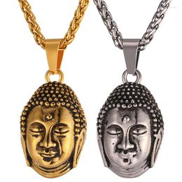 Pendentif Colliers Or Couleur Bouddha Collier Pour Hommes/Femmes En Gros Tête Creuse Bijoux Religieux P366