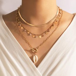 Hanger kettingen gouden kleur choker ketting voor vrouwen 3 lagen pailletten parels ketting hangers fluweel chokers mode juwelen