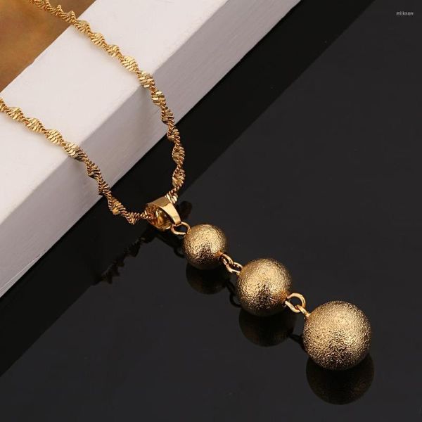 Pendentif Colliers Or Couleur Glaçage Perle Collier Pour Femmes Afrique Arabe Moyen-Orient Chaîne Bijoux