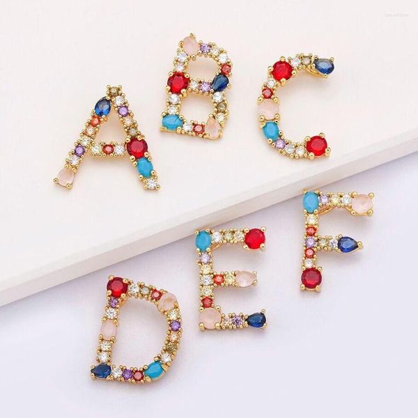 Pendentif colliers couleur or initiale CZ breloque lettre collier nom faisant des bijoux accessoires pour femmes Bracelet à bricoler soi-même