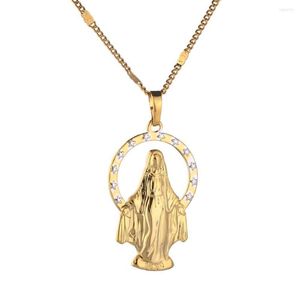 Hanger kettingen goud kleur maagd Maria ketting gezegende ster katholieke kerk trendy sieraden voor vrouwelijke mannen