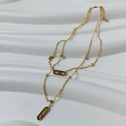 Collares colgantes de oro delicado de doble capa de cristal para Mujer colgantes gargantilla collar regalo de joyas de fiesta Mujer Moda