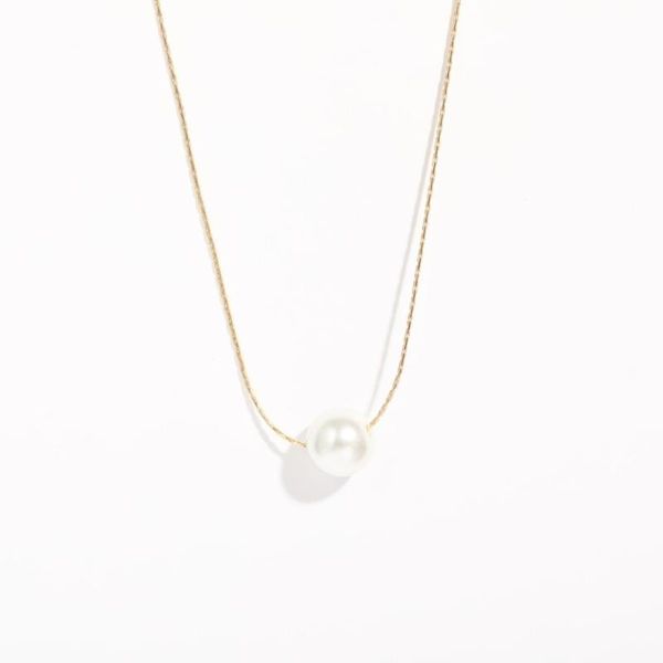 Colliers à pendentif en acier inoxydable plaqué or, collier de perles étanche de 6mmPendentif