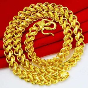 Collares colgantes Tienda de oro Mismo estilo 999 Collar de oro real Hombres y mujeres AU750 Cadena gruesa Fortuna Boss Fortuna Fortuna 24k 240419