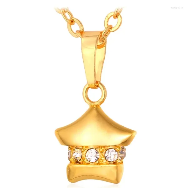 Colliers pendants Collier de zircon pentagramme en or / argent pour les filles