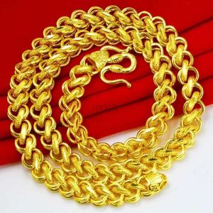 Colliers de pendentif Gold Store 24k Collier d'or 999 Men Fortune Making Big Boss Chain Wealth 0,8-1,2 Dominering 60cm70cm Gift to Friends 240419