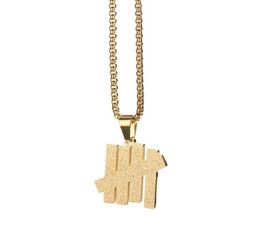 Colliers pendentifs Gold USA invaincu cinq bars Collier minimalisme Barres en acier inoxydable Chaîne Hiphop Bijoux American8576036