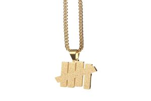 Colliers pendants Gold USA invaincu cinq bar-bar minimalisme Barres en acier inoxydable Chaîne Hiphop Bijoux American4970124