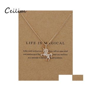 Pendentif Colliers Golden Sier Cheval Collier Alliage Chaîne Chocker Avec Carte En Gros Bijoux Cadeau Pour Les Femmes La Vie Est Drop Livraison Stylo Ot7Y5