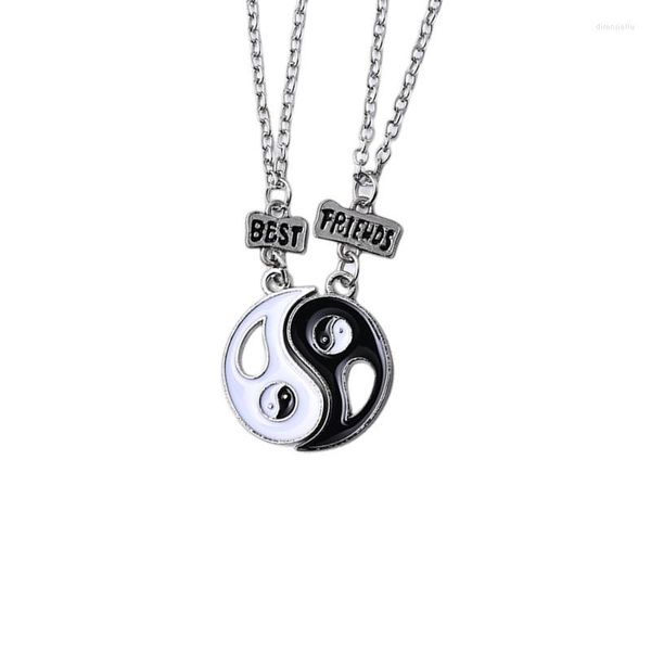 Collares pendientes Buen amigo Collar Tai Chi Bagua Yin Yang Pareja Empalme Chica Chico