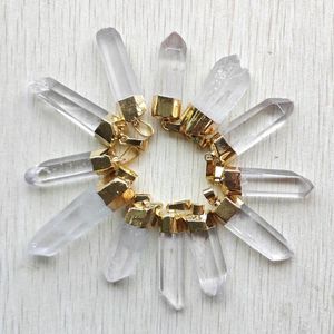 Colliers de pendentif Bons pendentifs de piliers de prisme irrégulier à cristal naturel