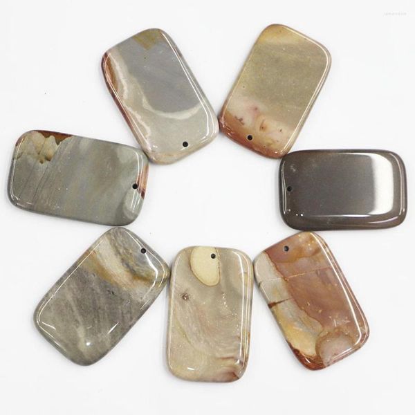 Pendentif Colliers Bonne Qualité Naturel Exquis Agate Carré Collier Rectangle Charmes Mode Bijoux Accessoires En Gros 5 pcs