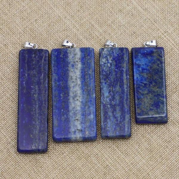 Pendentifs de collier en pierre de Quartz Lapis Lazuli naturel, bonne qualité, longue bande, bijoux à bricoler soi-même, fabrication de charme, vente en gros, 10 pièces