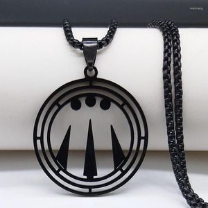 Hanger Kettingen Goth Awen Druid Symbool Sharm Amulet Decal Pin Patch Ketting Mannen Zwart Rvs Gothic Sieraden N3051S03