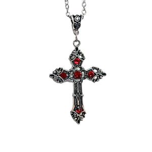 Hanger Kettingen Goth Large Christian Barok Cross Ketting Crystal Crucifix Pasen-sieraden Bejeweled Gift voor vrienden