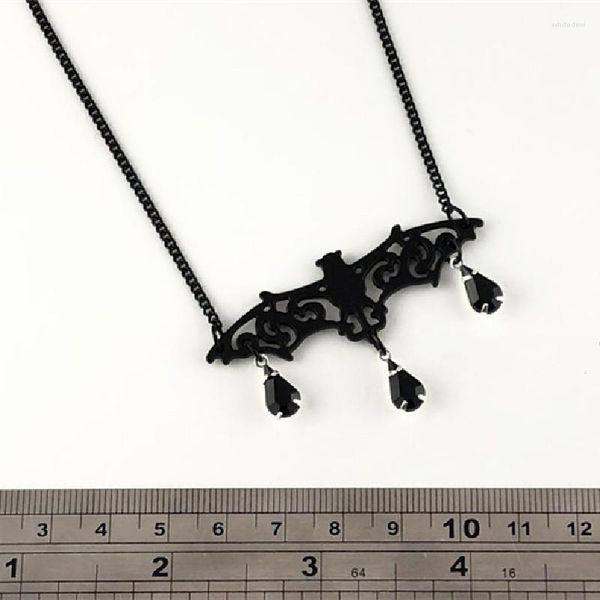 Pendentif Colliers Gothique Chauve-Souris Collier Avec Strass Noir Vampire Punk Créativité Bijoux Cadeau Halloween Mode Homme Femmes