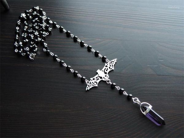 Pendentif Colliers Gothique Chauve-Souris Chapelet Collier Pour Femmes Charme Halloween Mode Cristal Exagéré Anime Ras Du Cou Bijoux Cadeaux Fête