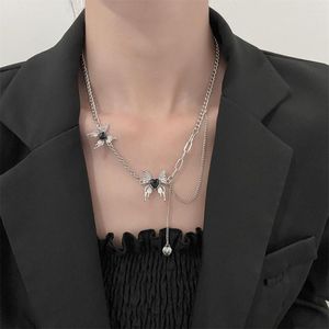 Pendentif Colliers Gothique Noir Liquide Papillon Clavicule Chaîne Collier Pour Les Filles Doux Cool Amour Personnalité Bijoux De Mode Accessoires