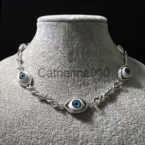 Hangende kettingen Gothic Blue Evil Ketting Alien oog Fijne draad Thorn Neutrale ketting Hip Hop Punk Style Halloween Jewelry Party Gift J230817