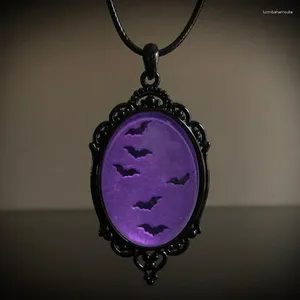 Colliers pendants Fashion Gothic Purple Bat Witch Night Collier Halloween Gift