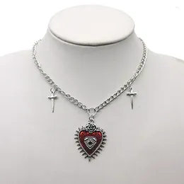 Colliers pendants gothiques hip hop y2k bijoux pêche coeur fleur croix vintage épée épée œil épingles coulants pour femmes filles