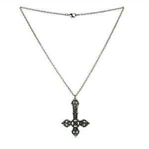 Hanger kettingen gotische omgekeerde kruis ketting satanisch kruisbeeld heksen charme goth punk statement sieraden mode dames cadeau trend