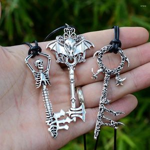 Hanger kettingen gotische sleutel tot hel ketting wicca pagan cthulhu skelet designer sieraden voor vrouwelijke mannen cadeau