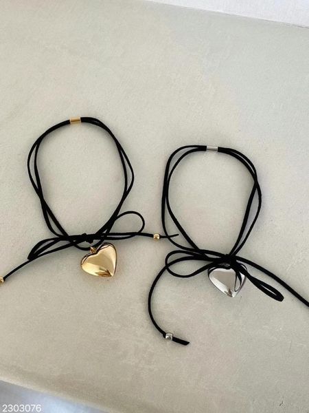 Collares colgantes Amor gótico Capa de corazón Encaje DIY Cuerda Cadena de cuero Estilo punk para mujeres Accesorios de fiesta de cumpleaños fresco