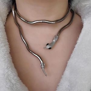 Hanger Kettingen Gothic Punk Y2K Verstelbare Slang Multifunctionele Metalen Ketting Voor Vrouwen Serpentine Party Collares Esthetische Sieraden