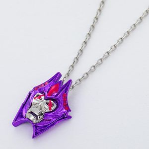 Pendentif Colliers Gothique Violet Crâne Masque Collier Jeune Fille Y2K Mal Pour Femme Bijoux En Gros Cadeau CharmPendant