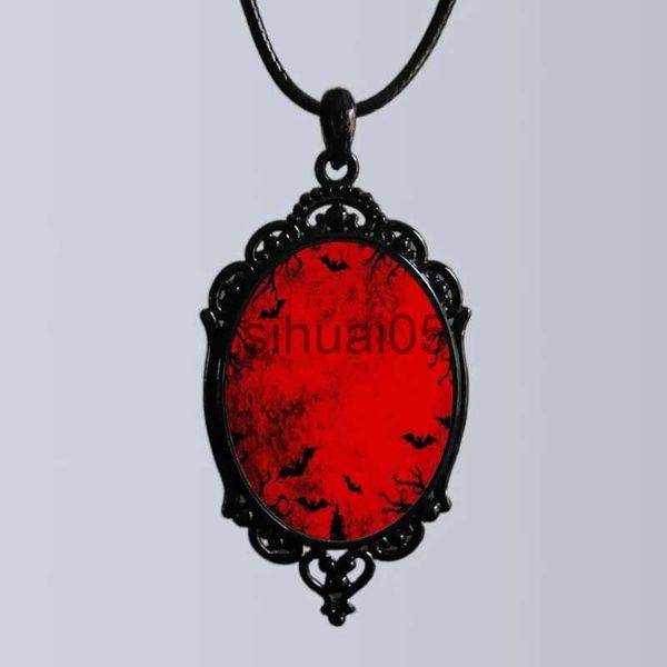 Colliers pendentif gothique Vampire chauve-souris collier Halloween fête cadeau noir cuir corde chaîne collier pour femmes x1009