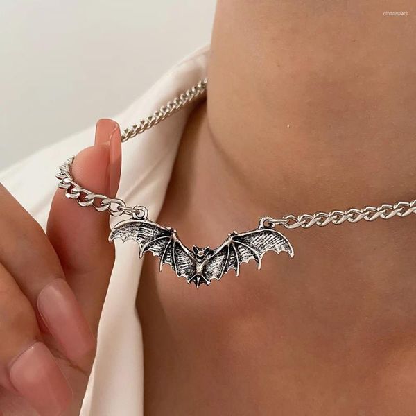 Pendentif Colliers Gothique Vintage Bat Collier Collier Halloween Sorcière Bijoux Cadeau Pour Femmes Fille Mode Accessoires En Gros