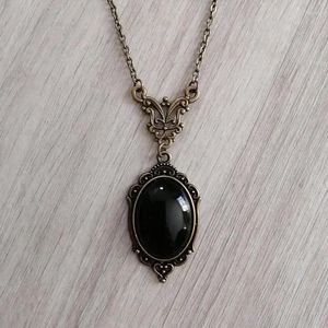 Pendentif Colliers Gothic Vintage Black Cameo Collier Femmes Style Victorien Bronze Couleur Party Bijoux Accessoires