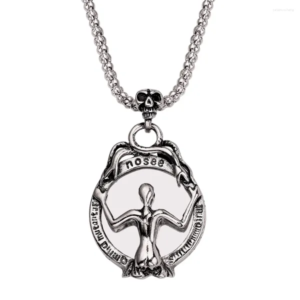 Pendentif Colliers Gothique Vintage Miroir Magique Collier Pour Hommes Femmes Punk Crâne Mode Bijoux Accessoires Cadeaux