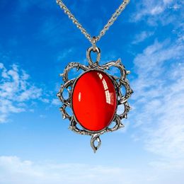 Pendentif Colliers Gothique Vintage Rouge / Noir Quartz Cristal Collier Cadre Thorn Femmes Hip Hop Punk Bijoux De Noël En Gros