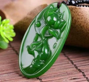 Pendentif Colliers Jade Vert Jaspe Naturel Amant Chinois Collier Amulette
