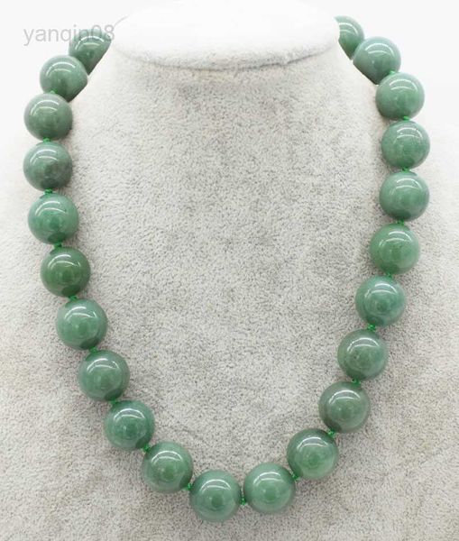 Pendentif Colliers vert jade rond 14-18mm collier 17 pouces gros perles nature FPPJ femme 2017 HKD230712