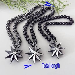 Pendentif Colliers GS70 Octogonal Star Résine Peintures Noir Silvery Décoration Exquise Perle Décorer 3D Tridimensionnel Bicolore Voiture