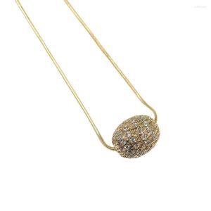 Collares colgantes joyería guaiguai cadena de oro chapada de oro cristal transparente cz collar de huevo ovalado pavimentado mujeres regalos de moda