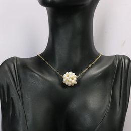 Hanger Kettingen GuaiGuai Sieraden Echte Witte Parel Bal Vrouwen Bruiloft Ketting Lichaam Voor Bruiden Accessoires