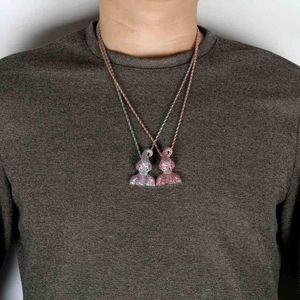 Hanger Kettingen GUCY Hip Hop Karakter Anime Majin Buu Ketting Micro Pave CZ Stenen Hangers Mannen Kerst Gift252w