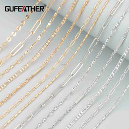 Colliers pendants Gufeather C154Diy Chainpass Reachnickel Free18K Gold Rhodium PlatedCopperCharmdiy Bracelet CollierJewelry Making3M / Lot 240419