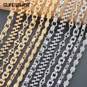 Hangende kettingen Gufeather C253Diy Chain18K Gold Rhodium PlatedCopperPass ReachNickel Freediy Bracelet kettingjewelry Making 50cm/lot 240419