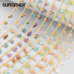 Colliers de pendentif Gufeather C308Diy Chainnickel Free18K GoldCoppernatural STonediy Bracelet Collier JEWELRY FAILLES 1M / LOT 240419