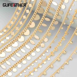 Colliers de pendentif Gufeather C55Jewelry Accessoires 18k Gold PlatedCopperpass Reachnickel FreeJewelry Findingsdiy Bracelet Collier1m / Lot 240419