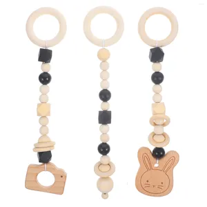 Collares pendientes Gimnasio Juguetes Colgando Bebé Juego de madera Juguete Madera Mordedor Actividad Enfermería Nacido Animal Dentición Conjunto sensorial Juego infantil Niños