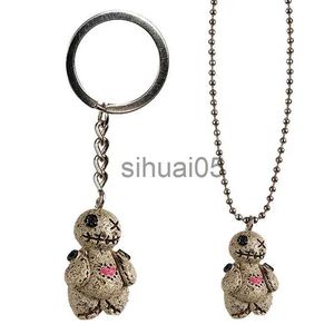 Collares colgantes Halloween Punk Voodoo Doll Collar Llaveros Diversión Voodoo Doll Colgante Llavero Collar Para Mujeres Hombres Joyería Decoración Regalos x1009